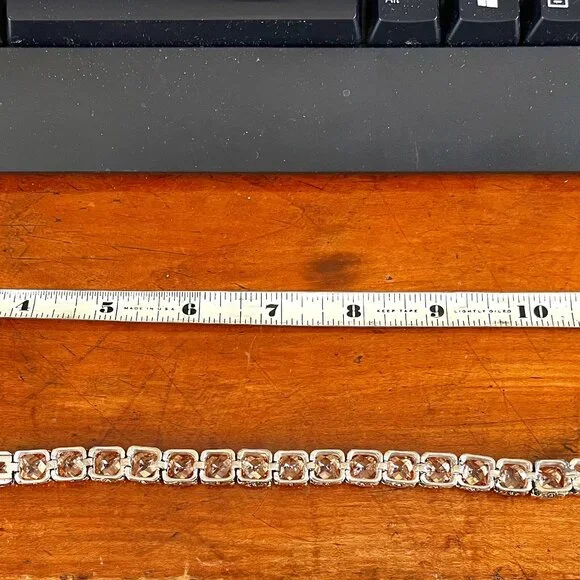Silver and Citrine Gorgeous Heavy Tennis Bracelet - Picture 4 of 5